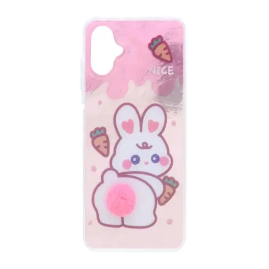 تصویر قاب گوشی موبایل مدل اطلسی عروسکی دم برجسته Bunny