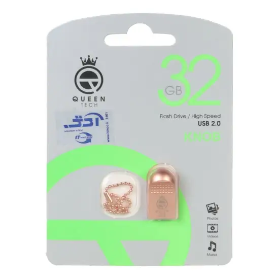 تصویر فلش مموری کوئین تک مدل KNOB USB2.0 ظرفیت 32 گیگابایت