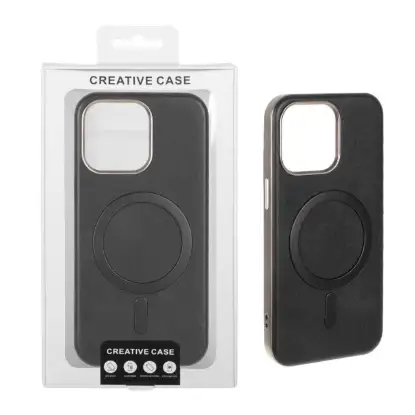 نمایش جزئیات قاب گوشی موبایل چرمی کریتیو کیس مدل مگ سیف دار