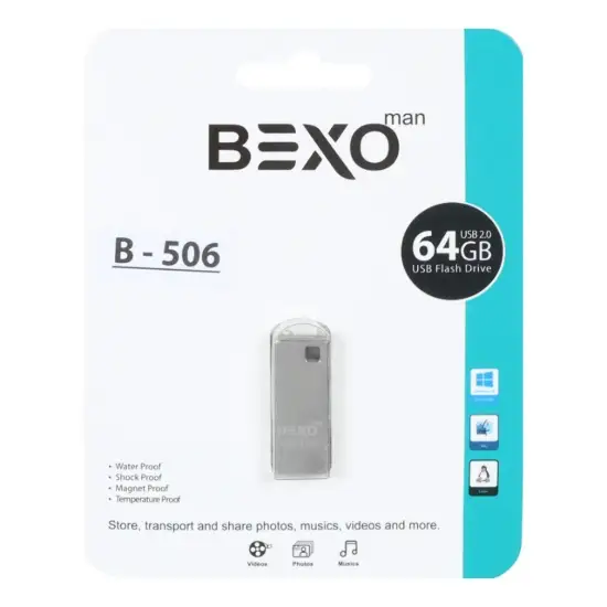 تصویر فلش مموری بکسو مدل B-506 USB2.0 ظرفیت 64 گیگابایت