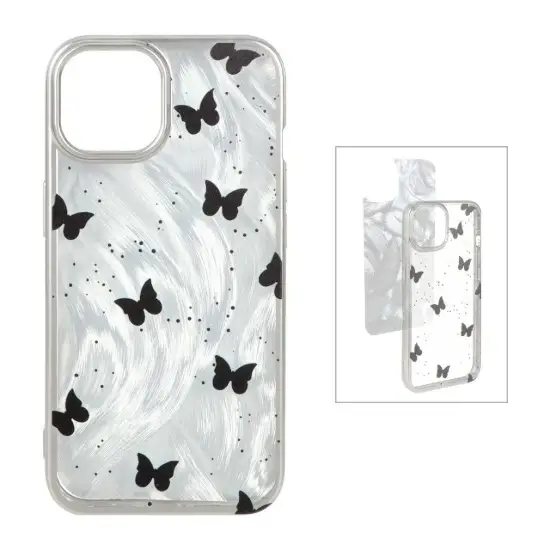 تصویر قاب گوشی موبایل ژله ای سیلور طرح Butterfly