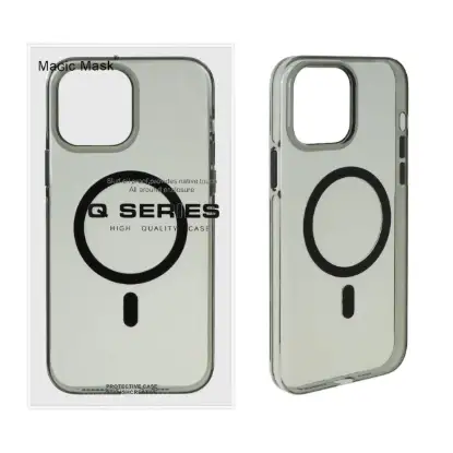 نمایش جزئیات قاب گوشی موبایل مجیک ماسک مدل پشت سخت دودی مگ سیف دار