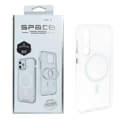 نمایش جزئیات قاب گوشی موبایل اسپیس مدل شفاف مگ سیف دار