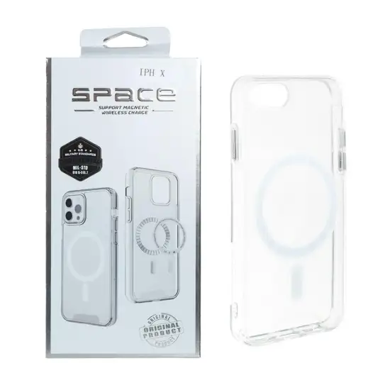 تصویر قاب گوشی موبایل اسپیس مدل شفاف مگ سیف دار