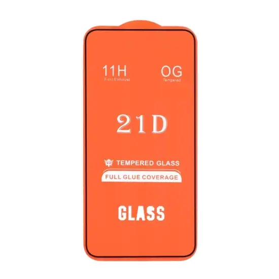 تصویر گلس گوشی موبایل شفاف مدل Full Cover 21D