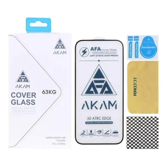 تصویر گلس گوشی موبایل شفاف آکام مدل Full Cover