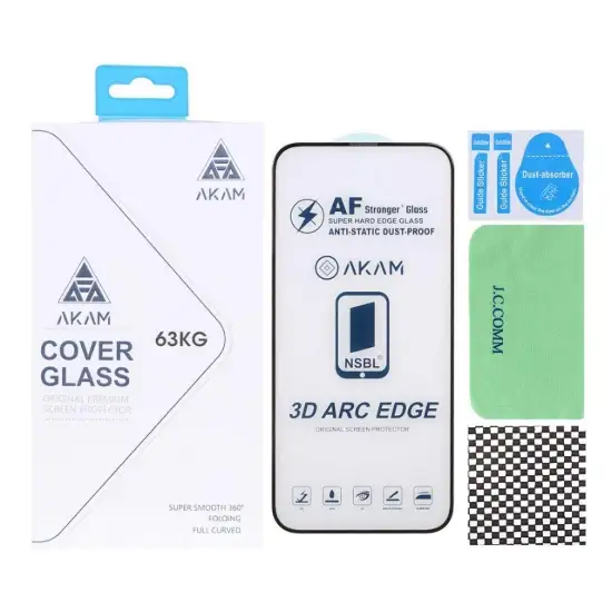 تصویر گلس گوشی موبایل شفاف آکام مدل Full Cover