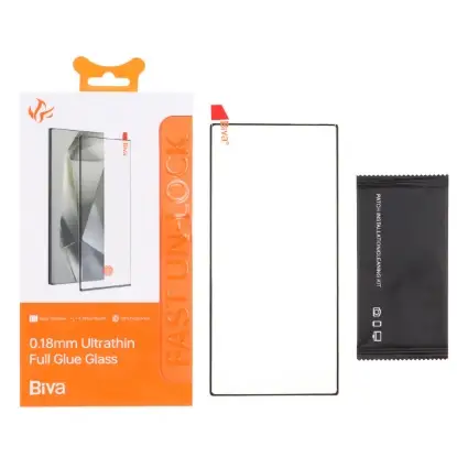 نمایش جزئیات گلس گوشی موبایل شفاف بیوا مدل خم فول چسب Full Cover
