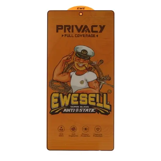 تصویر گلس گوشی موبایل شفاف مدل آنتی استاتیک Privacy Full Cover