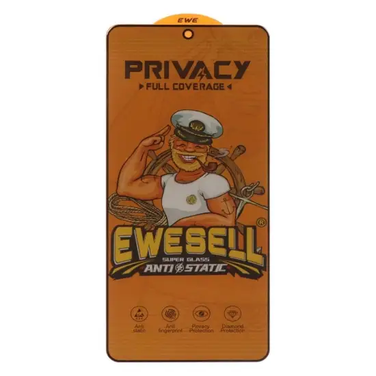 تصویر گلس گوشی موبایل شفاف مدل آنتی استاتیک Privacy Full Cover