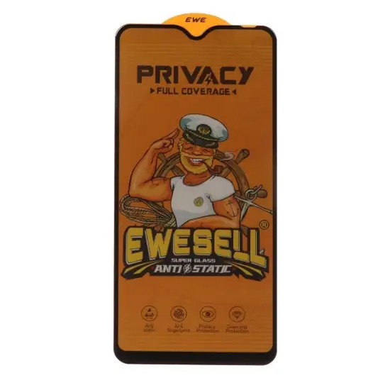 تصویر گلس گوشی موبایل شفاف مدل آنتی استاتیک Privacy Full Cover