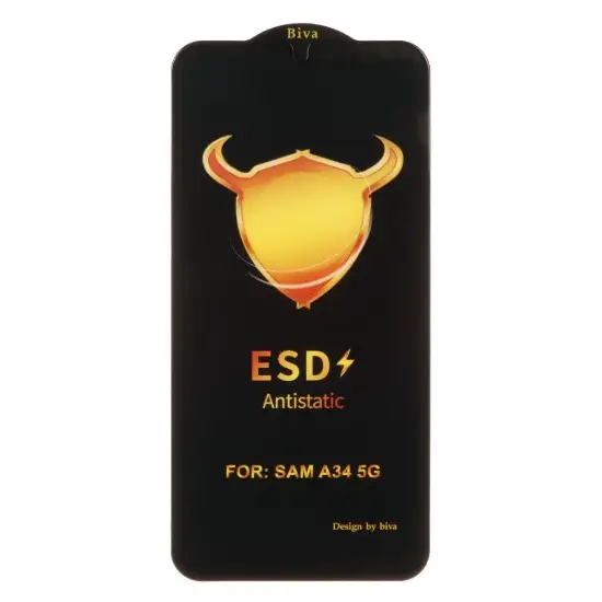 تصویر گلس گوشی موبایل شفاف آنتی استاتیک مدل Full Cover ESD