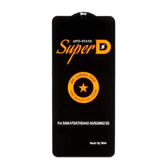 تصویر گلس گوشی موبایل شفاف بیوا مدل Anti Static Full Cover Super D