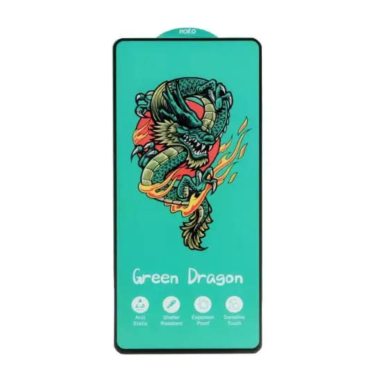 تصویر گلس گوشی موبایل شفاف هورو مدل آنتی استاتیک Green dragon - Full Cover