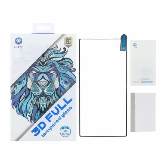 تصویر گلس گوشی موبایل شفاف لیتو مدل خم فول چسب 3D Full