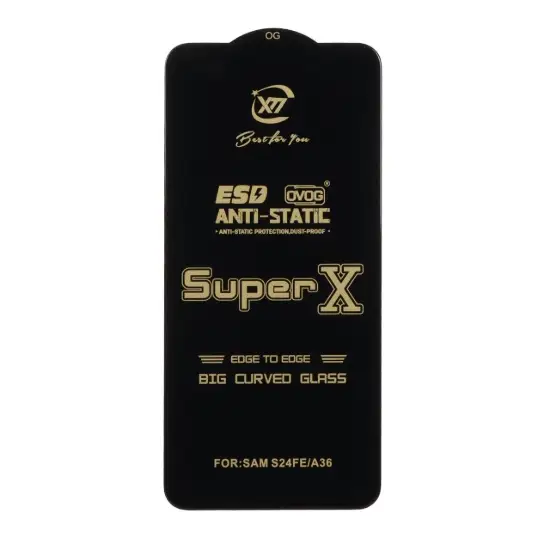 تصویر گلس گوشی موبایل شفاف سوپر ایکس مدل آنتی استاتیک  Full Cover