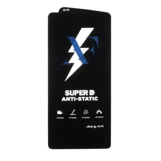 تصویر گلس گوشی موبایل شفاف آلفا مدل آنتی استاتیک Super D
