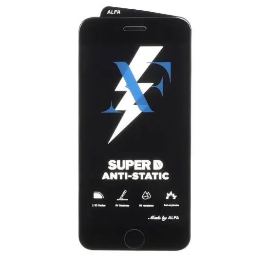 تصویر گلس گوشی موبایل شفاف آلفا مدل آنتی استاتیک Super D