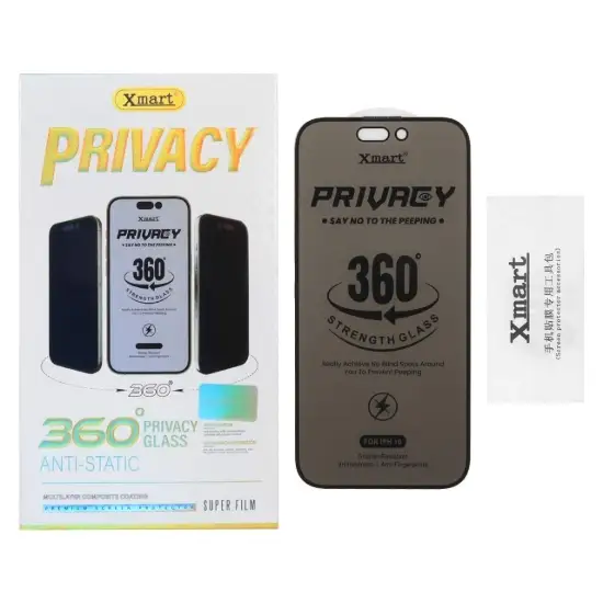 تصویر گلس گوشی موبایل شفاف ایکس مارت مدل آنتی استاتیک چهار جهته Full Cover Privacy