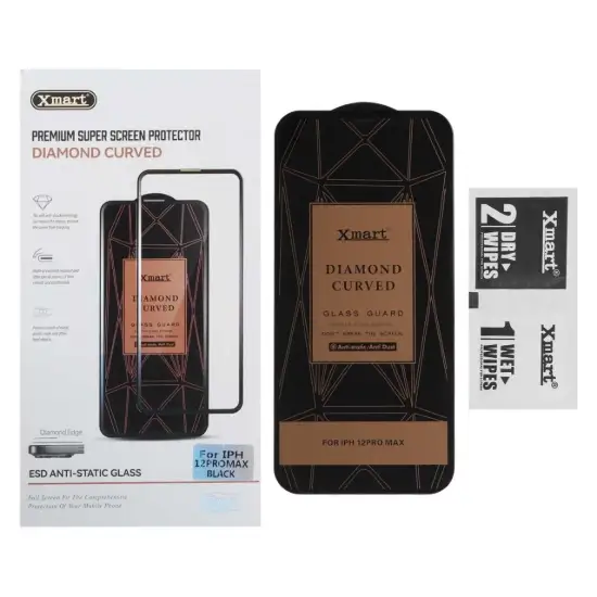 تصویر گلس گوشی موبایل شفاف ایکس مارت مدل آنتی استاتیک Diamond Curved ESD