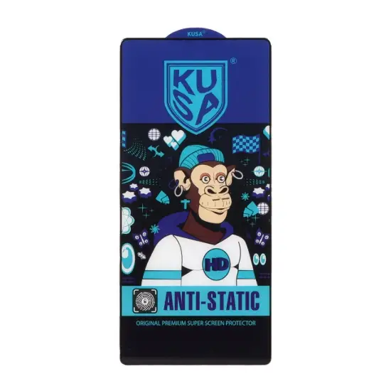 تصویر گلس گوشی موبایل شفاف کوزا مدل آنتی استاتیک Monkey Full Cover