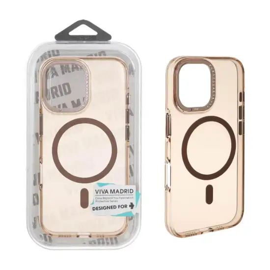 تصویر قاب گوشی موبایل ویوا مادرید مدل پشت سخت مگ سیف دار لنز نگین دار