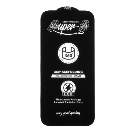 تصویر گلس گوشی موبایل شفاف آگ مدل آنتی استاتیک Full Cover Super S 360 - ESD