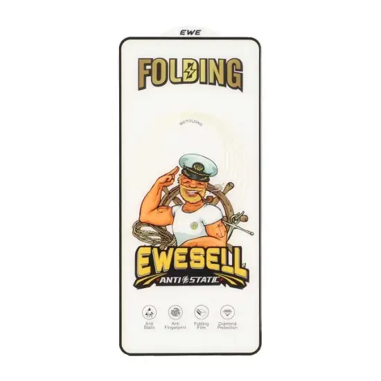 تصویر گلس گوشی موبایل شفاف ایوسل مدل Folding آنتی استاتیک Full Cover