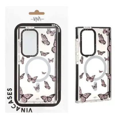 نمایش جزئیات قاب گوشی موبایل وینا مدل Butterfly مگ سیف دار