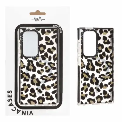 نمایش جزئیات قاب گوشی موبایل وینا پلنگی شفاف مگ سیف دار