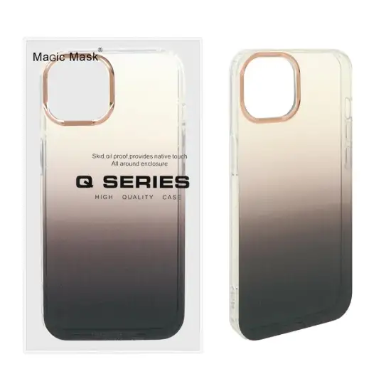 تصویر قاب گوشی موبایل مجیک ماسک مدل Q Series شفاف دو رنگ لنز متال مگ سیف دار