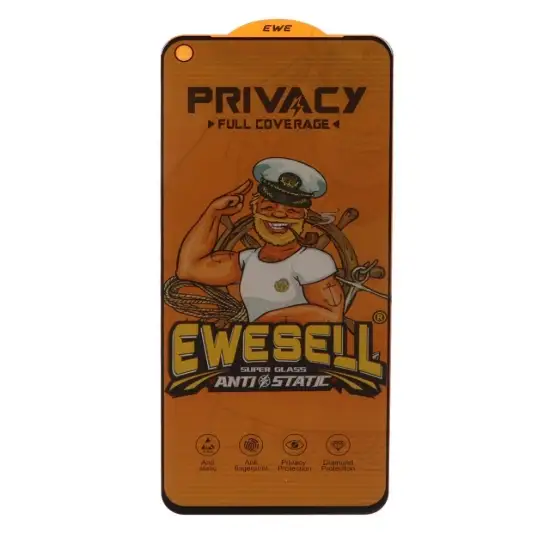 تصویر گلس گوشی موبایل شفاف ایوسل مدل Privacy آنتی استاتیک Full Cover