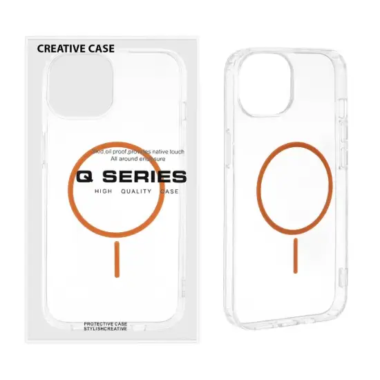 تصویر قاب گوشی موبایل کریتیو کیس مدل Q-series پشت سخت دور ژله ای مگ سیف دار