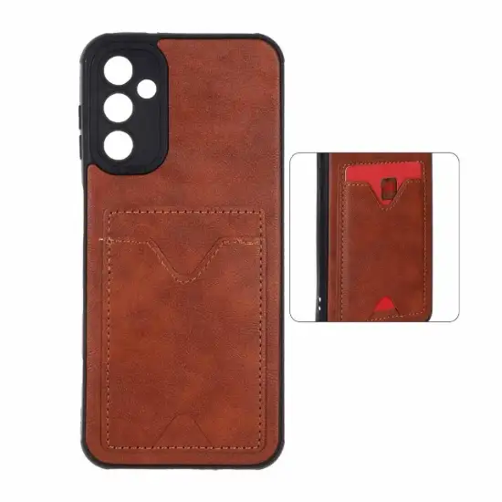 تصویر قاب گوشی موبایل طرح چرم جاکارتی دوخت دار