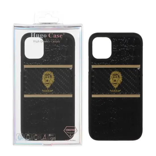 تصویر قاب گوشی موبایل مدل Lion چرمی پوست ماری طرح کربن