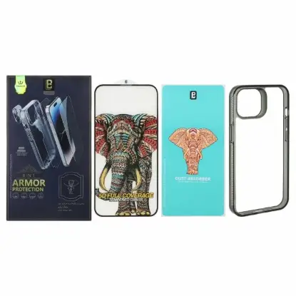 نمایش جزئیات قاب گوشی موبایل مدل Lanbi 8 in 1 با ست برچسب پشت و محافظ لنز و صفحه نمایش و توری اسپیکر