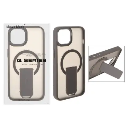 نمایش جزئیات قاب گوشی موبایل مجیک ماسک مدل Q Series استندشو لنز متال مگ سیف دار