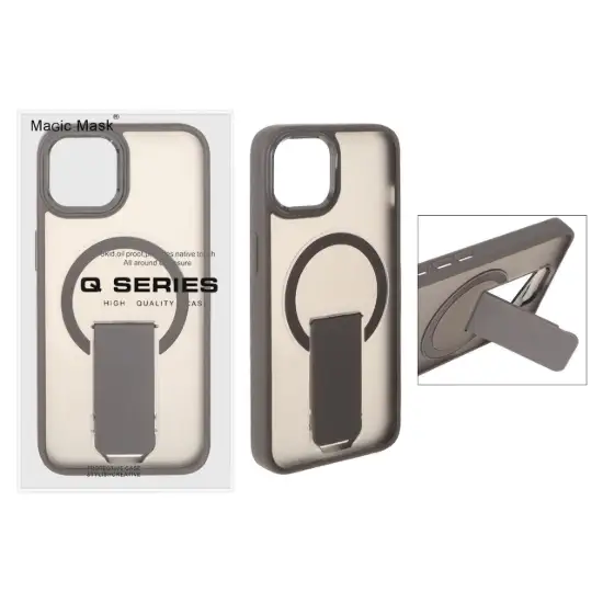 تصویر قاب گوشی موبایل مجیک ماسک مدل Q Series استندشو لنز متال مگ سیف دار