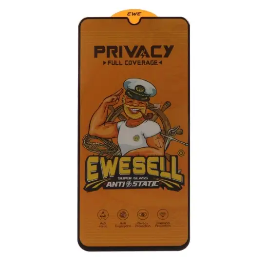 تصویر گلس گوشی موبایل شفاف مدل آنتی استاتیک Privacy Full Cover