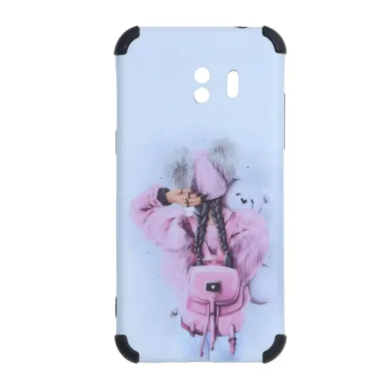 تصویر قاب گوشی موبایل مدل طرح دار بامپردار pink girl