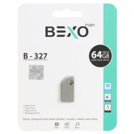 تصویر فلش مموری بکسو مدل B-327 USB2.0 ظرفیت 64 گیگابایت