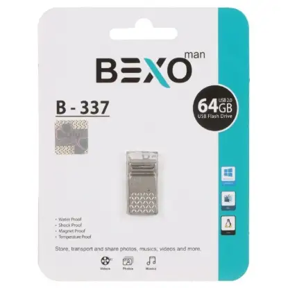 نمایش جزئیات فلش مموری بکسو مدل B-337 USB2.0 ظرفیت 64 گیگابایت