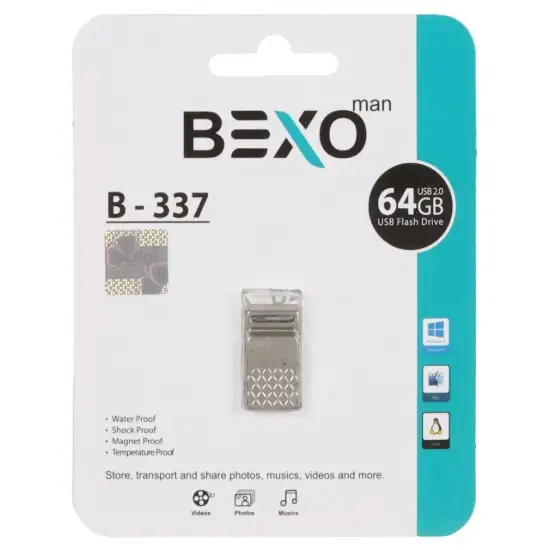 تصویر فلش مموری بکسو مدل B-337 USB2.0 ظرفیت 64 گیگابایت