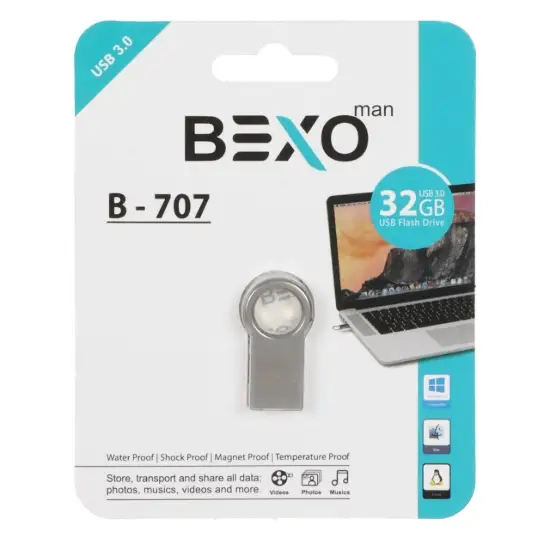 تصویر فلش مموری بکسو مدل B-707 USB3.0 ظرفیت 32 گیگابایت