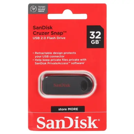 تصویر فلش مموری سن دیسک مدل Cruzer Snap USB2.0 ظرفیت 32 گیگابایت