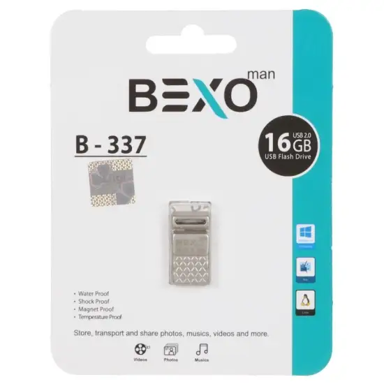 تصویر فلش مموری بکسو مدل B-337 USB2.0 ظرفیت 16 گیگابایت