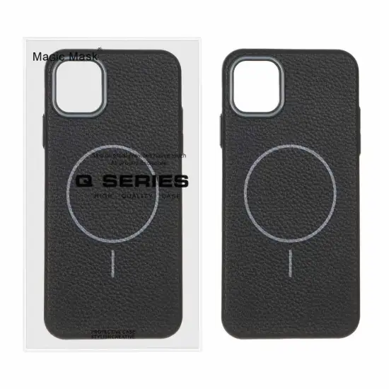 تصویر قاب گوشی موبایل مجیک ماسک طرح چرم مگ سیف دار