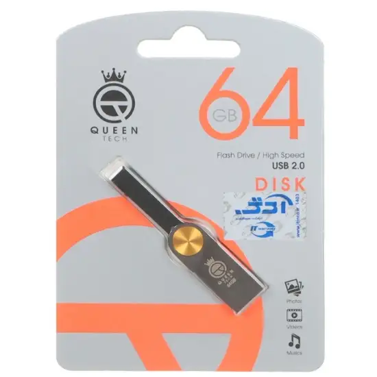 تصویر فلش مموری کوئین تک مدل DISK USB2.0 ظرفیت 64 گیگابایت