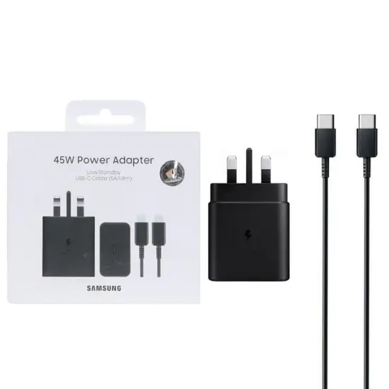 تصویر شارژر دیواری 45 وات سه پین سامسونگ مدل T4511 به همراه کابل