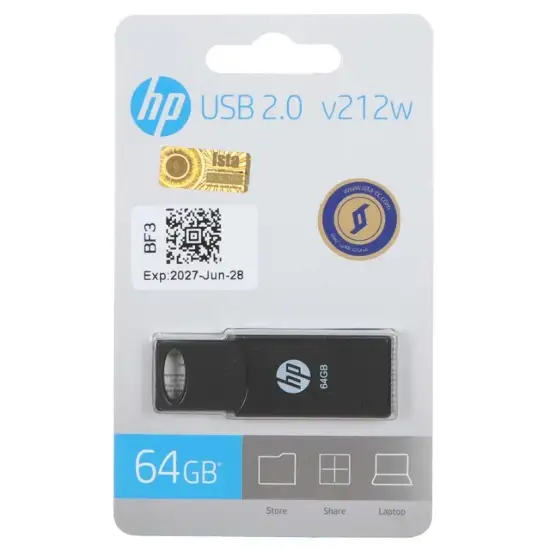 تصویر فلش مموری اچ‌پی مدل V212W USB2.0 ظرفیت 64 گیگابایت